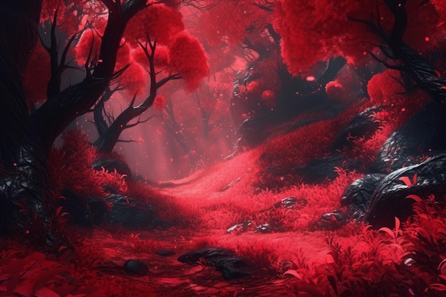 Red forest wallpapers for android and iphone red forest wallpaper