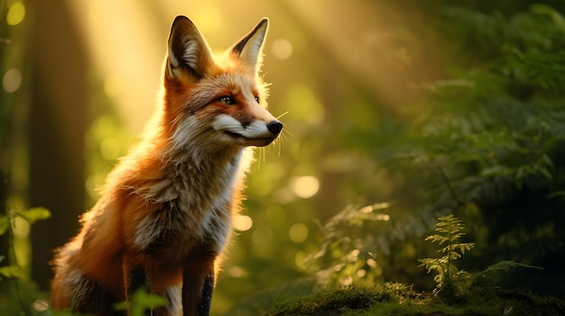 Red fox in deep Jungle