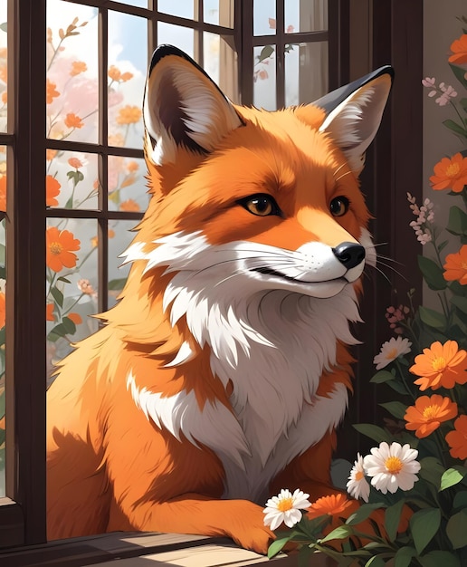 Red fox illustration