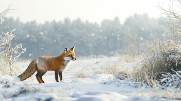 Red Fox in Winter Wonderland