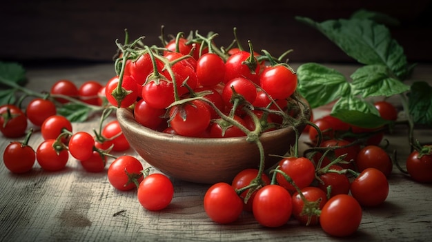 Red fresh cherry tomatoes