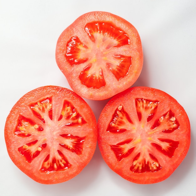 Red, fresh, juicy tomato, isolated