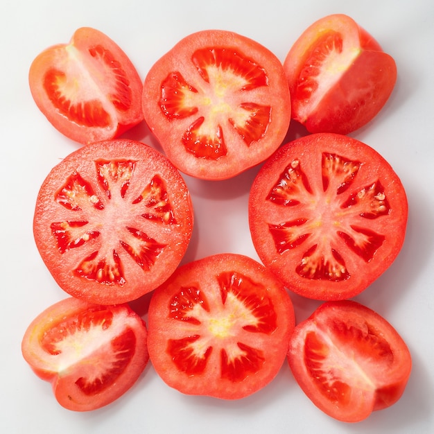 Red, fresh, juicy tomato, isolated