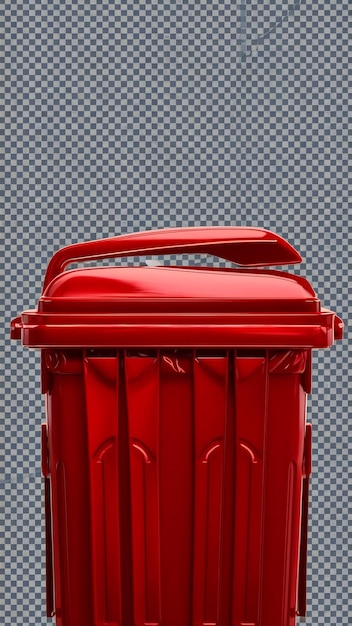 red garbage bin on transparency background PNG