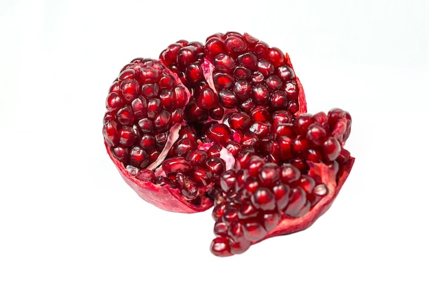 Red Garnet fruit on white Isolated object for design layouts