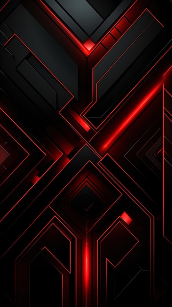 Red geometric background black wallpaper for phone