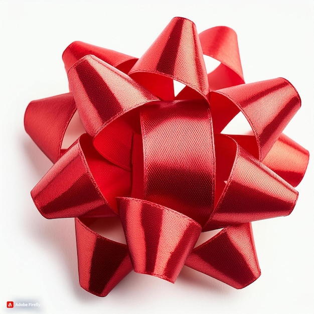 red gift bow isolated on white