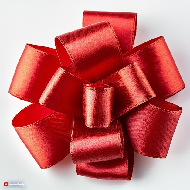 red gift bow isolated on white