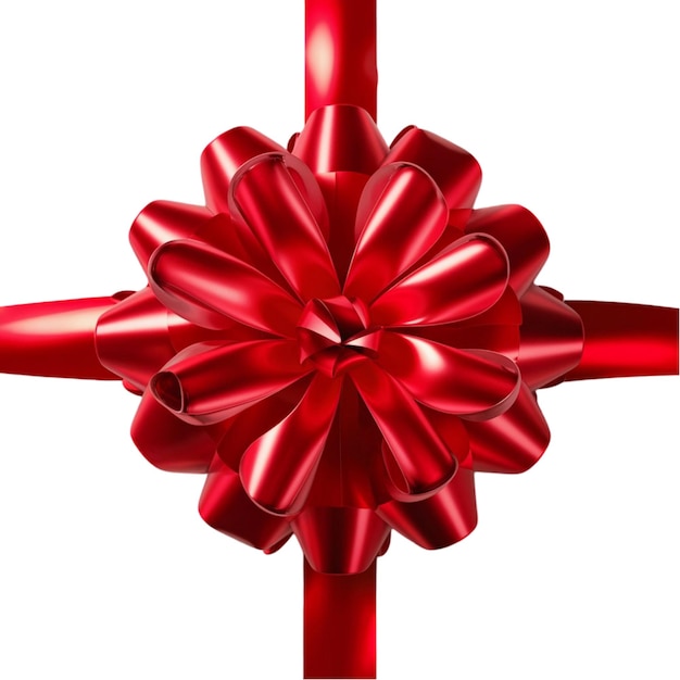 Photo red gift bow on transparent background