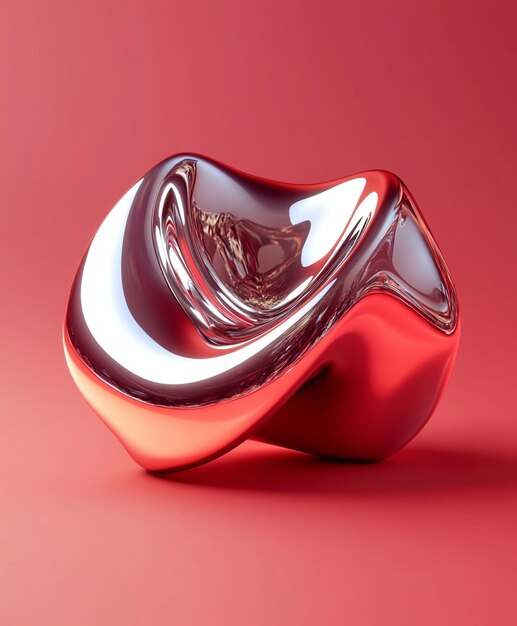 Photo a red glass sculpture with a heart shaped design on it