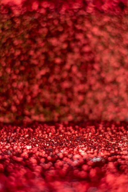 Red glitter abstract background, Perspective space for display of product