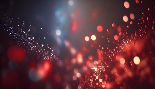 Red glitter vintage lights background defocused