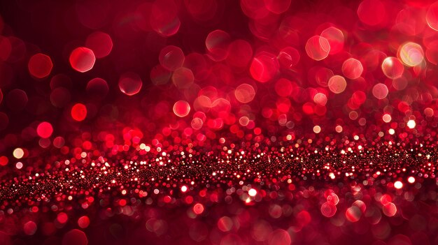 Photo red glitter with defocused lights and bokeh effect