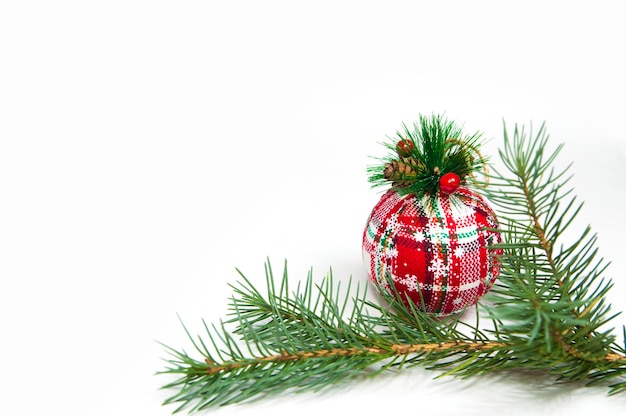 red glove with a cone for the Christmas tree