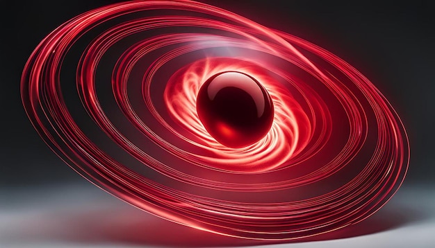 Photo red glow tornado magic spiral spinning circles