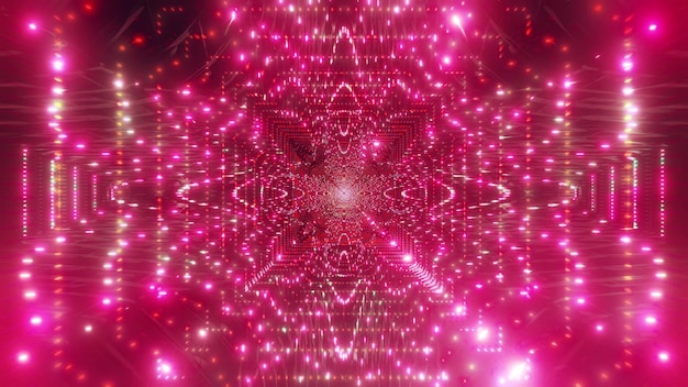 Red glowing 4k uhd neon artwork tunnel abstract 3d illustration