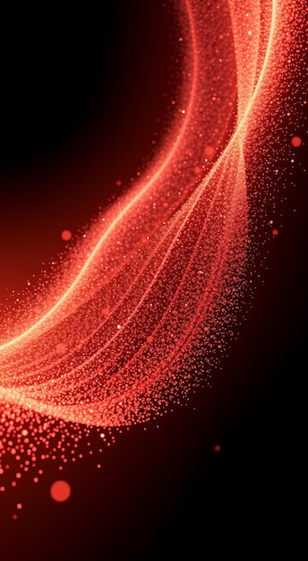 Red glowing abstract wave with sparkly texture