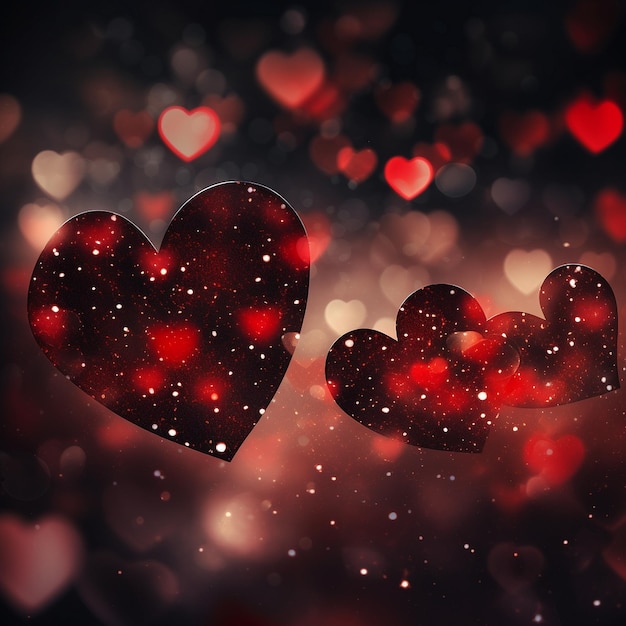 Red Glowing hearts