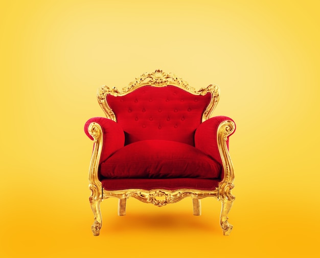 Red and gold armchair