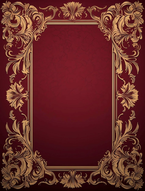 a red and gold frame with a gold border