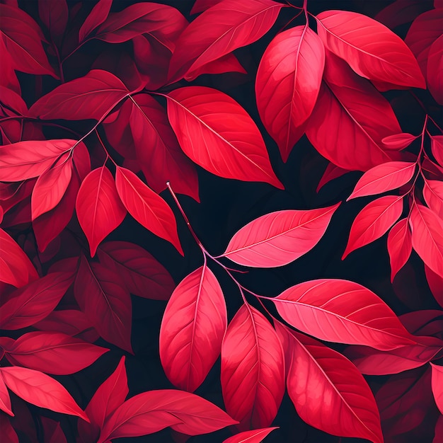 Red and Golden 3D leaves