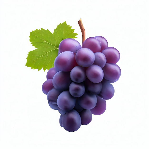 red grape bunch isolated on white background cutout Generative AI