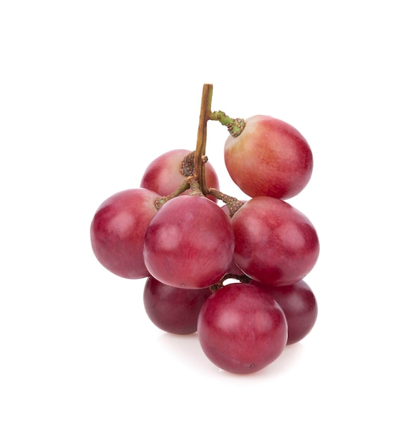 Red grape isolated on white background.