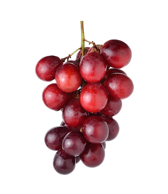 Red grape isolated on white