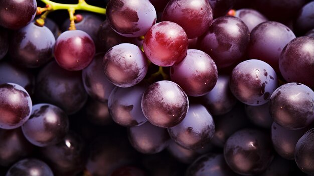 red grapes on black background