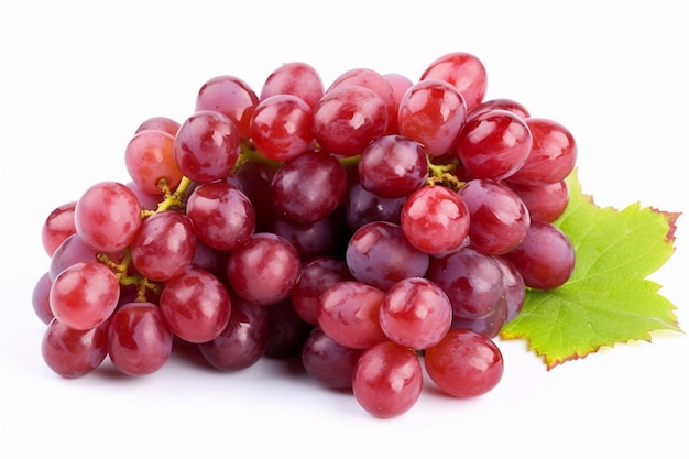 Red grapes on a white background