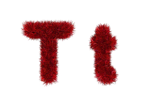 Red grass letters upper and lowercase