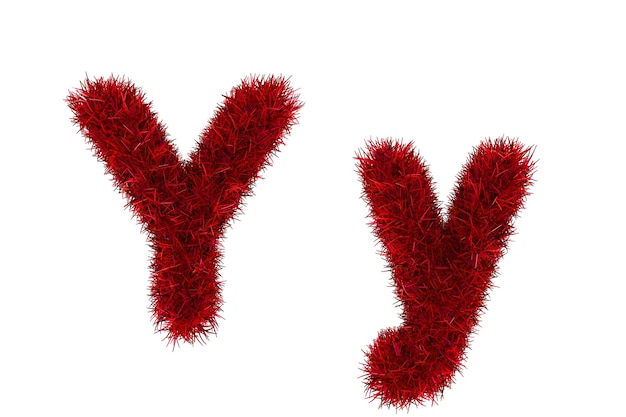 Red grass letters upper and lowercase