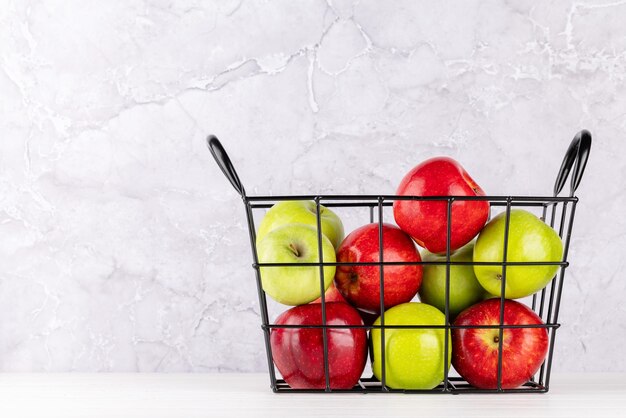 Red and green garden apples