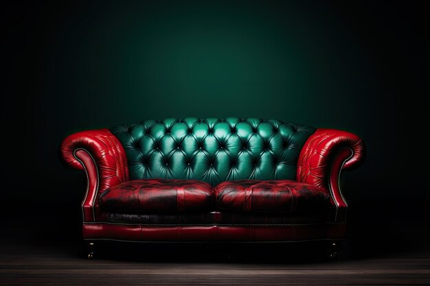 Red and green sofa