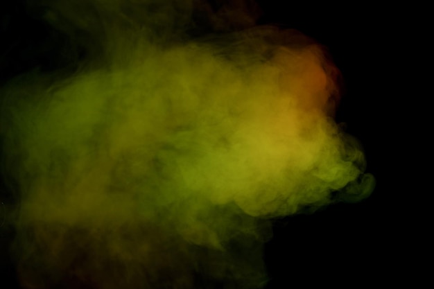 Red and green steam on a black background