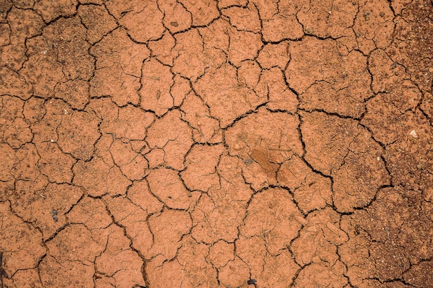 Red ground broken form heat and dry drought pollution background