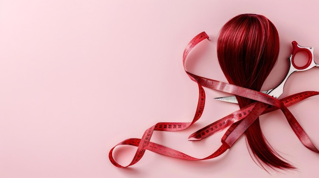 Red Hair Strand Donation Awareness Ribbon