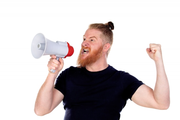 Red haired man with long beard