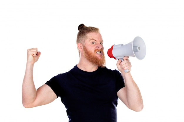 Red haired man with long beard