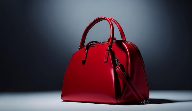 Red handbag on a red background female handbag woman handbag female bag