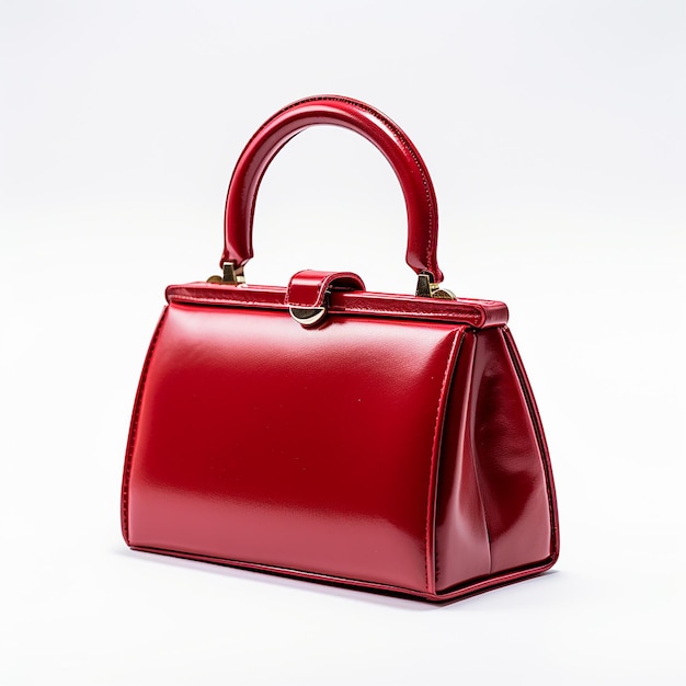 red handbag with white background