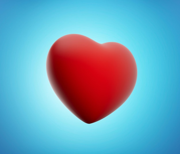 Red heart 3d design icon heart symbol love 3d illustration