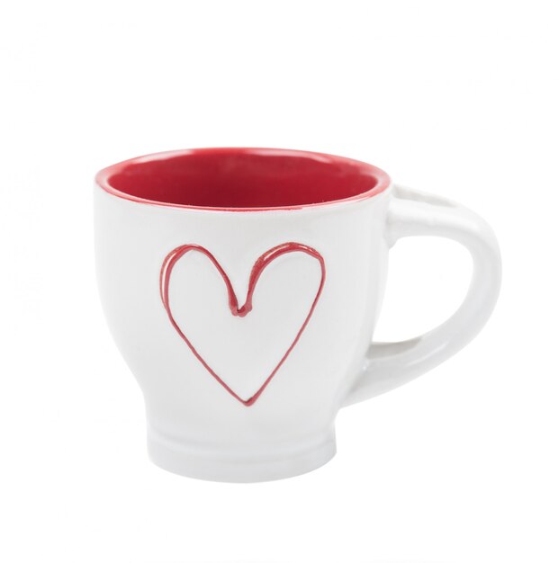 Red heart cup for coffee