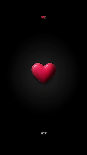 Photo a red heart is placed on a black background