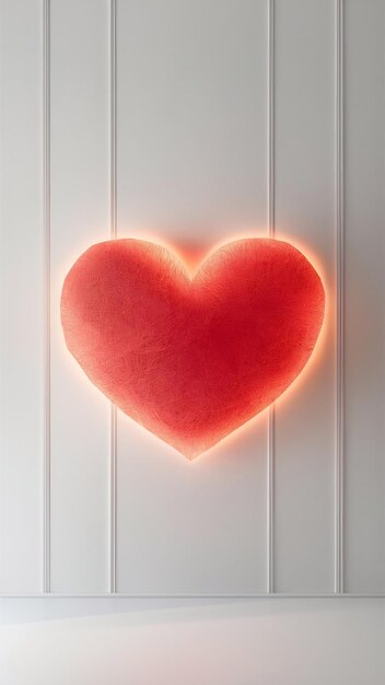 Photo a red heart is shown on a white background