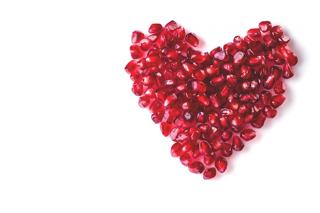 Red heart of pomegranate berries