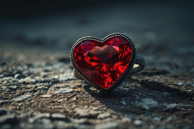 red heart in a ring