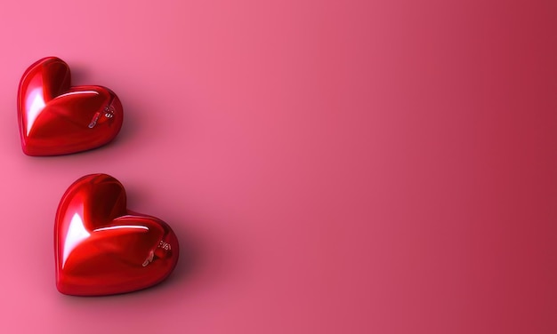 red Heart shapes for valentines day background