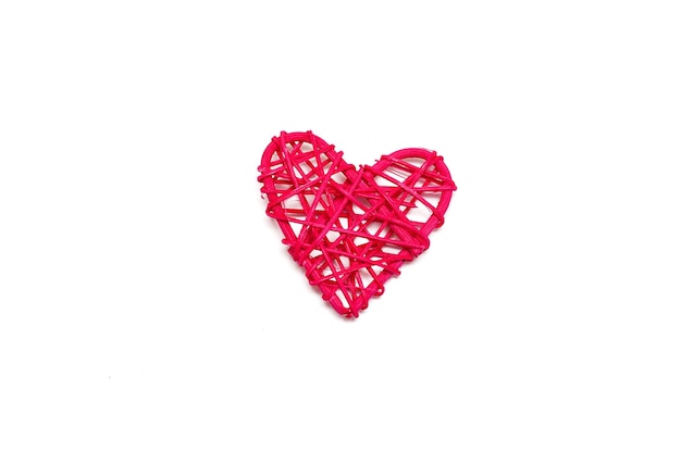 Red heart on white background