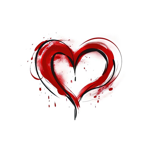 a red heart on a white background